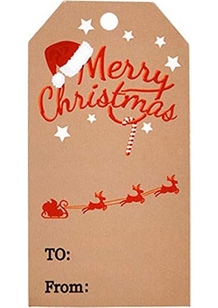 QY1430-50PCS 50-100PCS Merry Christmas Etiketler Kraft Kağıt Kartı Hediye Etiketi Dıy Asın Etiketleri Hediye Paketleme Dekor Hediye Kartı Noel Malzemeleri Yanadır (Yurt Dışından)