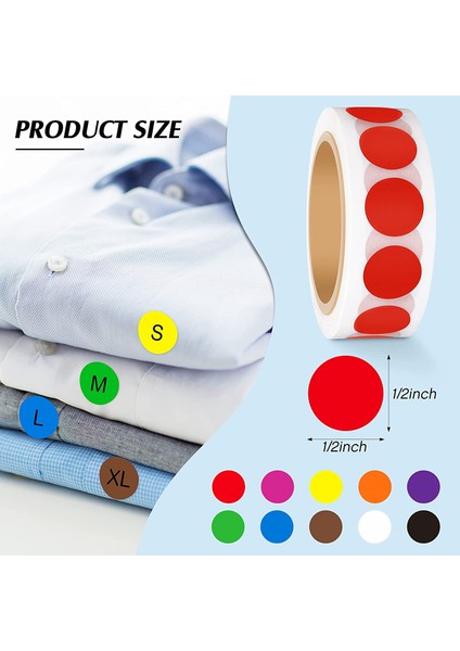 Gül Kırmızı 1000 Adet Renkli Nokta Etiket Etiket Sınıflandırma Işareti Kaplamalı Kağıt Etiket Ruloları Kawaii Kırtasiye Estetik (Yurt Dışından) indirimleri