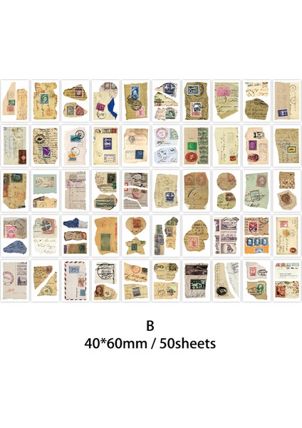 B Nedıe 50 Desenler Karalama Defteri Çıkartmaları Vintage Mini Kitap Dekor Önemsiz Dergisi Kolaj Yaratıcı Kırtasiye Estetik Çiçek Çıkartmalar (Yurt Dışından)