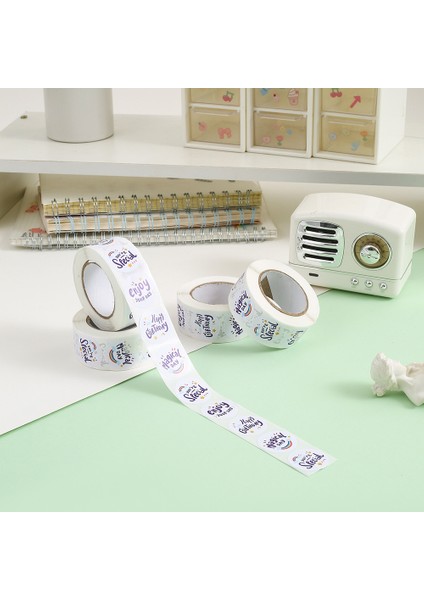 QY2393-100PCS 100-500PCS Mutlu Yıllar Çıkartmalar 2.5x2.5cm Mutlu Yıllar Çıkartmalar Hediye Paketleme Için Etiketler (Yurt Dışından)
