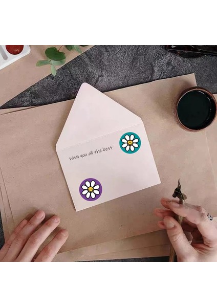 QY1924-300PCS 50-500PCS Çiçekler Etiket 1 Inç Kağıt Etiketleri Yuvarlak Ödül Scrapbooking Çıkartmaları Düğün Parti Dekor Zarf Mühürler Çıkartmalar (Yurt Dışından) indirimleri