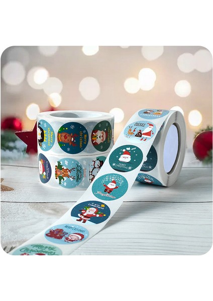 F 500 Adet Noel Hediyesi Çıkartmalar Dekoratif Sızdırmazlık Sticker Merry Christmas Ödül Kendinden Yapışkanlı Etiketler Çocuk Günü Partisi (Yurt Dışından)