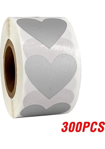 QY528-SILVERY-300PCS 100-300PCS Kalp Şekli Etiketleri Etiket 3 Renk Kazı Kazan Çıkartmalar Dıy El Yapımı Oyun Kazı Kazan Etiket Etiketleri Kırtasiye (Yurt Dışından)