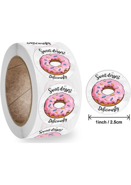 QY779-300PCS 50-500PCS Yuvarlak Çörek Çıkartmalar Ev Yapımı Ekmek Pişirme Renkli Dekorasyon Etiketleri Çocuklar Parti Scrapbooking Kırtasiye Çıkartmalar (Yurt Dışından)