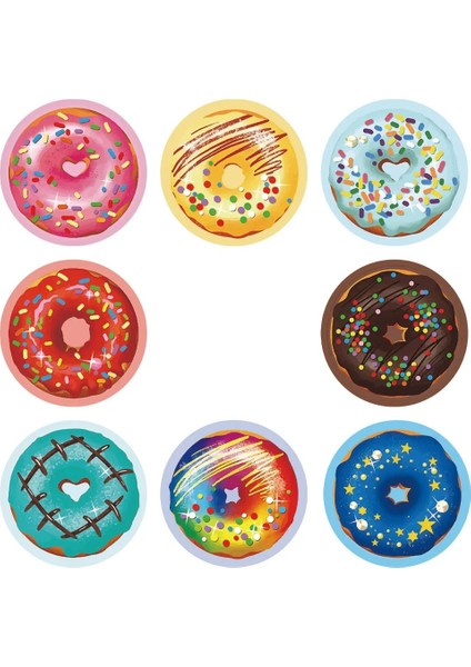 QY779-300PCS 50-500PCS Yuvarlak Çörek Çıkartmalar Ev Yapımı Ekmek Pişirme Renkli Dekorasyon Etiketleri Çocuklar Parti Scrapbooking Kırtasiye Çıkartmalar (Yurt Dışından) fiyatları