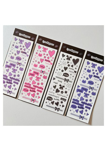4 Adet Mınkys Yeni Varış 4 Adet 9 Adet Bir Set Kawaii Lazer Siyah Serisi Fotocardlar Dekoratif Çıkartmalar Dıy Karalama Defteri Çıkartmalar Konfeti (Yurt Dışından)
