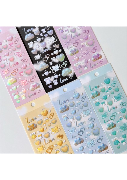 Stil 6 Kore Kawaii Aşk Kalp Yay Çan Dekoratif Çıkartmalar Craft Kart Yapımı Için Estetik Dergisi Dıy Malzeme Sanat Malzemeleri (Yurt Dışından)