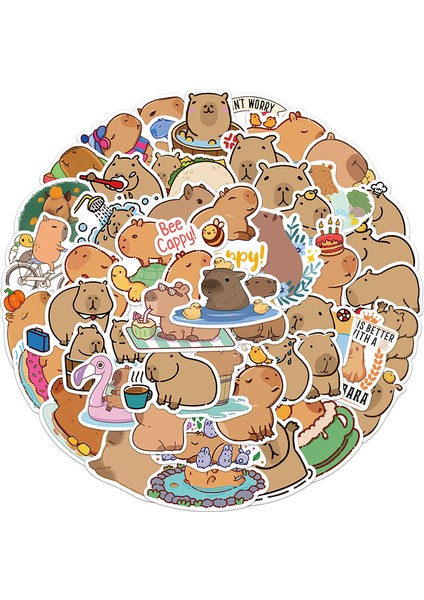 50 Adet 10/30/50 Adet Kawaii Capybara Sketchbook Etiket Estetik Pvc Kore Kırtasiye Dekorasyon Scrapbooking Okul Malzemeleri Çocuklar Için (Yurt Dışından) indirimleri