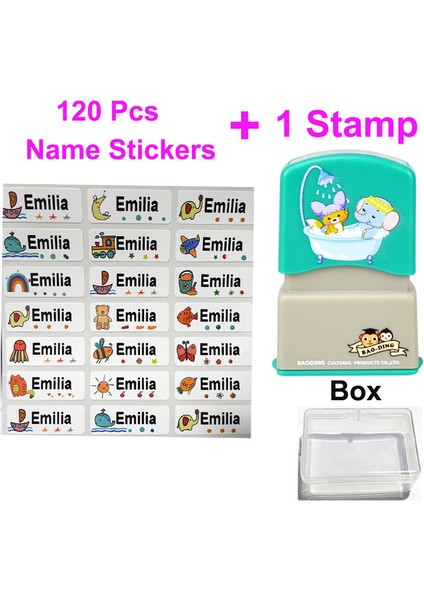 Damga B-C6-120PCS 120 Adet Isim Etiketleri Özelleştirmek Çıkartmalar Su Geçirmez Kawaii Kişiselleştirilmiş Etiketler Çocuklar Için Okul Kırtasiye Su Şişesi Kalem (Yurt Dışından)