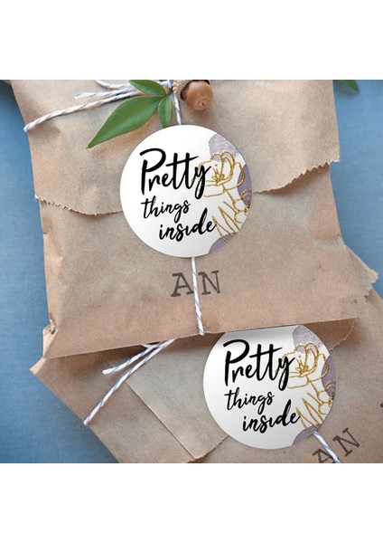 QY1542-100PCS 100-500PCS 1 Inç Yuvarlak "güzel Hediye" Kendinden Yapışkanlı Etiket Sızdırmazlık Etiket Rulo Ambalaj Dekorasyon El Yapımı Kırtasiye (Yurt Dışından) fırsatları