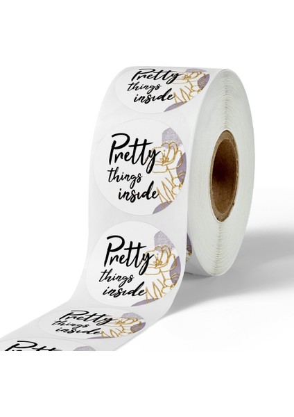 QY1542-100PCS 100-500PCS 1 Inç Yuvarlak "güzel Hediye" Kendinden Yapışkanlı Etiket Sızdırmazlık Etiket Rulo Ambalaj Dekorasyon El Yapımı Kırtasiye (Yurt Dışından) indirimleri