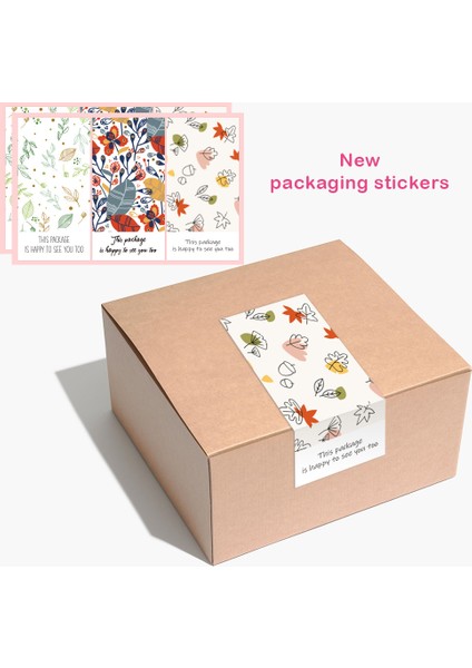 QY958-10 Adet 10-50 Adet "bu Paket De Seni Görmekten Mutlu" Çıkartmalar Mühür Etiketleri Çiçek Dikdörtgen Sticker Düğün Parti Hediye Dekorasyon (Yurt Dışından)