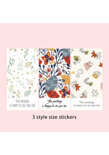 QY958-10 Adet 10-50 Adet "bu Paket De Seni Görmekten Mutlu" Çıkartmalar Mühür Etiketleri Çiçek Dikdörtgen Sticker Düğün Parti Hediye Dekorasyon (Yurt Dışından)