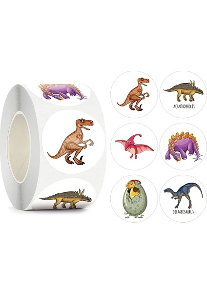 QY1618-100PCS 100-500PCS Yeni Karikatür Dinozorlar Çıkartmalar 6 Tasarımlar Sınıf Öğretmeni Için Kırtasiye Yapışkan Etiket Çocuklar Için Ödül Çıkartmaları (Yurt Dışından)