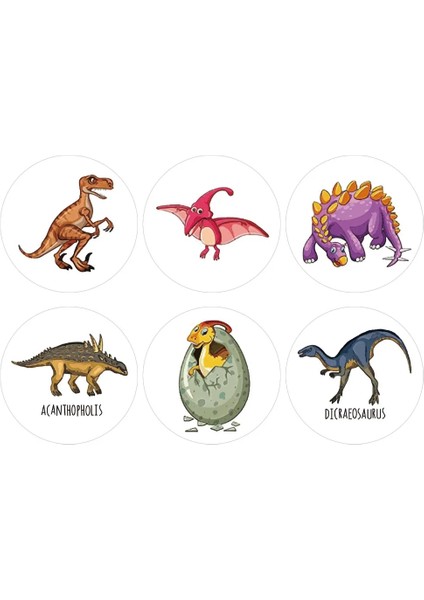 QY1618-100PCS 100-500PCS Yeni Karikatür Dinozorlar Çıkartmalar 6 Tasarımlar Sınıf Öğretmeni Için Kırtasiye Yapışkan Etiket Çocuklar Için Ödül Çıkartmaları (Yurt Dışından)