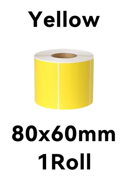 SARI-80X60MM 1 Rulo Doğrudan Termal Etiket Renkli Özel Etiket Nakliye Barkodları Kendinden Yapışkanlı Boş Su Geçirmez Termal Etiket Ruloları Yazıcı Için (Yurt Dışından)