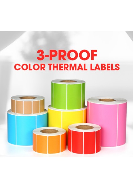 SARI-80X60MM 1 Rulo Doğrudan Termal Etiket Renkli Özel Etiket Nakliye Barkodları Kendinden Yapışkanlı Boş Su Geçirmez Termal Etiket Ruloları Yazıcı Için (Yurt Dışından)