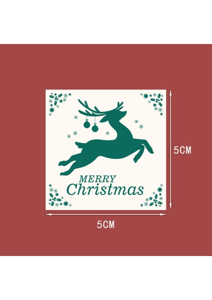 QY1454-40PCS 40-100 Adet Kare Merry Christmas Çıkartmalar Mühür Etiketleri 5 cm Noel Hediyesi Için Kırmızı Noel Baba Etiketleri Süslemeleri Etiket (Yurt Dışından)