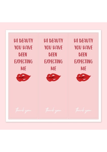 QY1448-30PCS 30-60 Adet Pembe Kırmızı Dudaklar Dikdörtgen Çıkartmalar Etiketleri Hediye Dekoratif Paket Sarma Hediye Kutusu Etiketleri Parti Küçük Işletme 3*9 cm (Yurt Dışından)