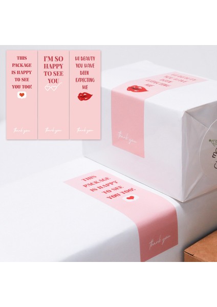 QY1448-30PCS 30-60 Adet Pembe Kırmızı Dudaklar Dikdörtgen Çıkartmalar Etiketleri Hediye Dekoratif Paket Sarma Hediye Kutusu Etiketleri Parti Küçük Işletme 3*9 cm (Yurt Dışından) fiyatları
