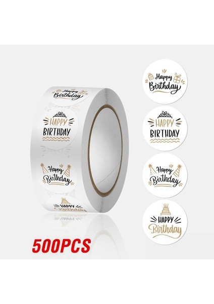 QY2394-500PCS 100-500PCS Mutlu Doğum Günü Pastası Parti Etiket Yaratıcı Karikatür Dekoratif Tatil Hediye Etiket Zarf Sızdırmazlık Etiket (Yurt Dışından)