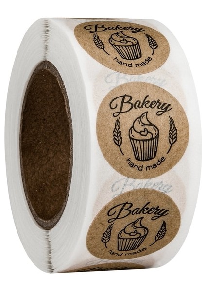 QY506-100PCS 100-500PCS Yuvarlak Çörek Çıkartmalar Ev Yapımı Fırın Pişirme Renkli Dekorasyon Etiketleri Çocuklar Parti Scrapbooking Kırtasiye Çıkartmalar (Yurt Dışından)