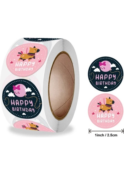 QY1051-500PCS 100-500 Adet Mutlu Doğum Günü Çıkartmaları 2.5 Cm/1 Inç Çocuk Doğum Günü Partisi Hediye Sızdırmazlık Süslemeleri Tebrik Kartı Pişirme Etiketleri (Yurt Dışından) fiyatları