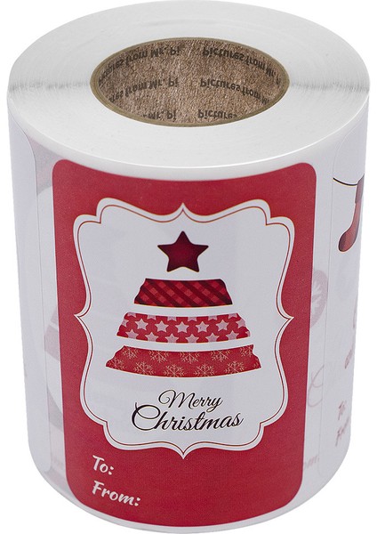 QY716-250PCS Rulo Başına 250 Adet Santa Karikatür Elk Etiket Noel Hediyesi Etiketi Çıkartmalar Hediyeler Için Tasarımlar Ambalaj Kağıdı ve Zarf Etiket (Yurt Dışından)