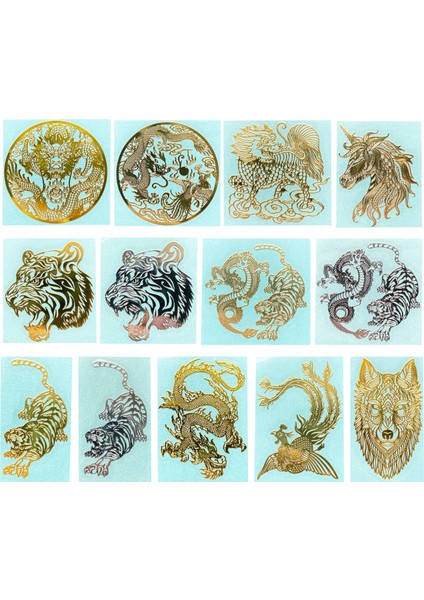 L Kişilik Ejderha ve Phoenix Desen Metal Etiket Kaplan Kurt Cep Telefonu Etiketi Arka Kabuk Yaratıcı Hayvan Metal Dekorasyon (Yurt Dışından) fiyatları