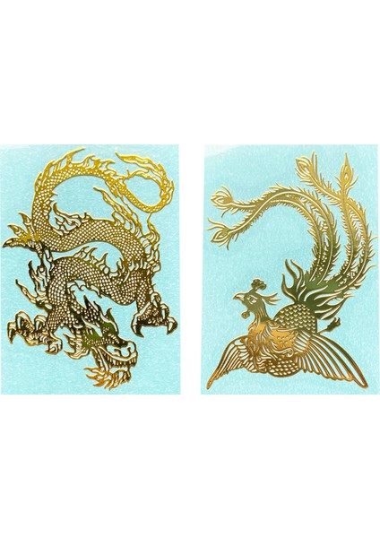 L Kişilik Ejderha ve Phoenix Desen Metal Etiket Kaplan Kurt Cep Telefonu Etiketi Arka Kabuk Yaratıcı Hayvan Metal Dekorasyon (Yurt Dışından) fırsatları