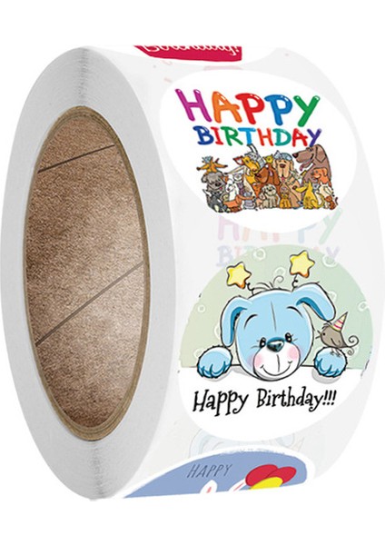 QY765-300 Adet 50-500 Adet Mutlu Doğum Günü El Yapımı Etiket Sızdırmazlık Sticker Vintage Dıy Hediye Etiketlerdhesive Noel Etiket Kırtasiye 1 Inç (Yurt Dışından)