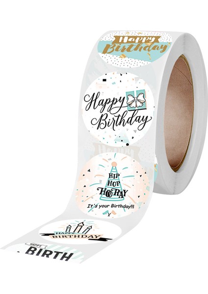 QY765-300 Adet 50-500 Adet Mutlu Doğum Günü El Yapımı Etiket Sızdırmazlık Sticker Vintage Dıy Hediye Etiketlerdhesive Noel Etiket Kırtasiye 1 Inç (Yurt Dışından) indirimleri