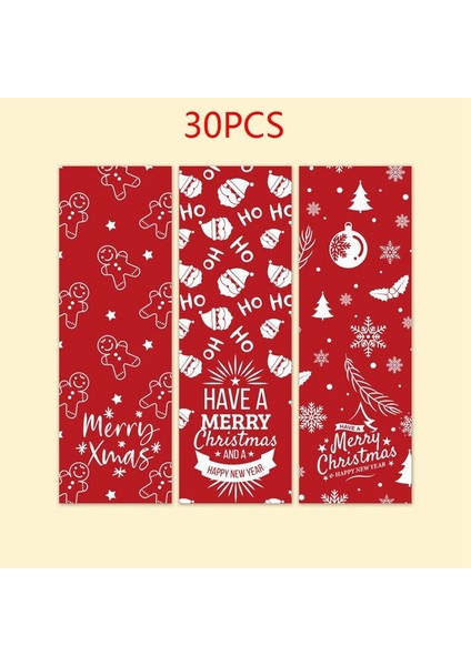 QY1502-30PCS 30-60 Adet Merry Christmas Çıkartmalar 6 Stil Hayvanlar Kardan Adam Ağaçları Dekoratif Çıkartmalar Sarma Hediye Kutusu Etiketi Noel Etiketleri (Yurt Dışından)