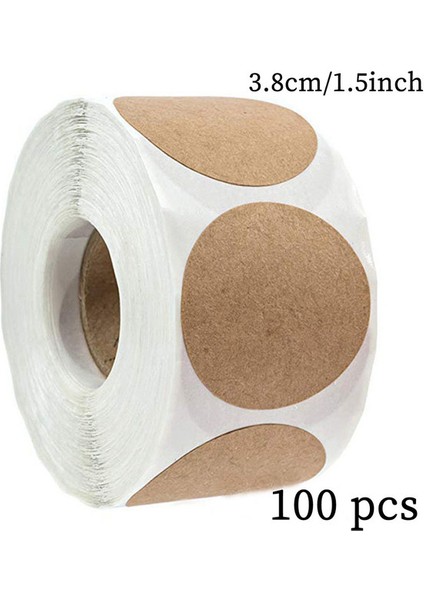 1.5 INÇ-100 Adet 100/500 Adet Kraft Kağıt Çıkartmalar Yuvarlak Boş Etiketler El Yapımı Hediye Etiket Kağıdı Dıy Zarf Sızdırmazlık Çıkartmalar Kırtasiye (Yurt Dışından)