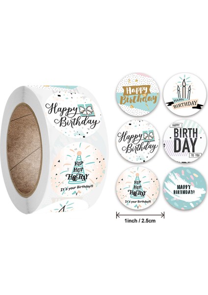 QY736-50 Adet 50-500 Adet Mutlu Doğum Günü El Yapımı Etiket Sızdırmazlık Sticker Vintage Dıy Hediye Etiketlerdhesive Noel Etiket Kırtasiye 1 Inç (Yurt Dışından) fiyatları