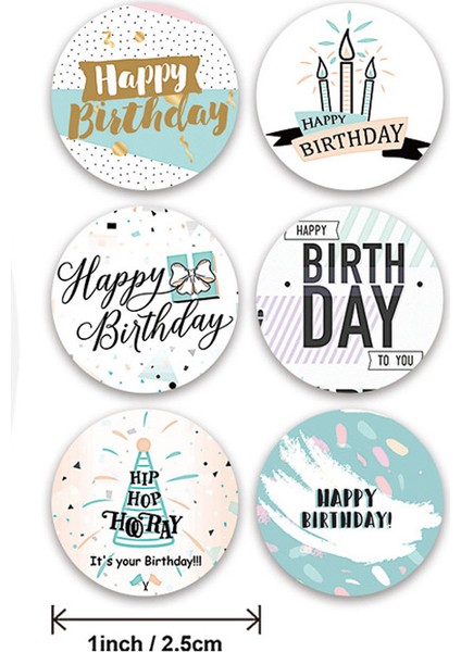 QY736-50 Adet 50-500 Adet Mutlu Doğum Günü El Yapımı Etiket Sızdırmazlık Sticker Vintage Dıy Hediye Etiketlerdhesive Noel Etiket Kırtasiye 1 Inç (Yurt Dışından) fırsatları