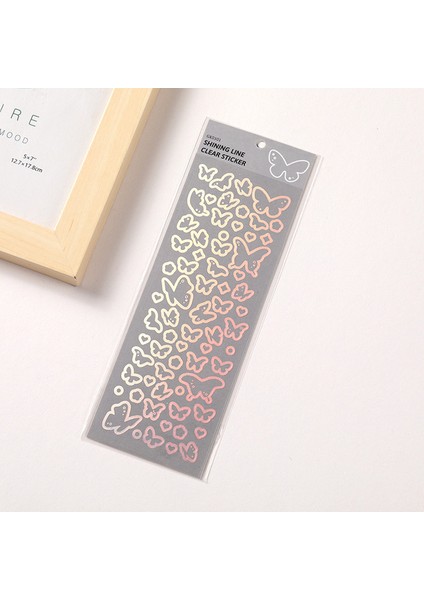 Kelebek Kore Ins Lazer Goo Kart Sticker Şeffaf Telefon Kılıfı Su Bardağı Yıldız El Hesabı Fotoğraf Albümü Küçük Kart Dıy Dekorasyon (Yurt Dışından)