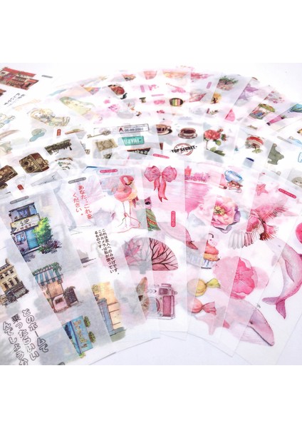 Stil 9 6 Sayfa Kawaii Washi Kağıt Etiket Hayvan Bitki Balina Dergisi Çıkartmalar Scrapbooking Dekoratif Dizüstü Kırtasiye Malzemeleri (Yurt Dışından)