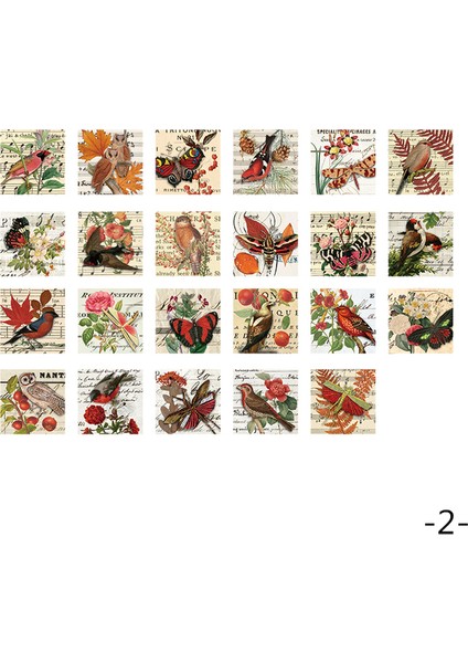 S19660-2 Mr.paper 4 Stil 46 Yaprak/kutu Vintage Çıkartmalar Hayvan Bitki Çiçek Zengin Desen El Kitabı Dıy Dekorasyon Kolaj Kırtasiye (Yurt Dışından)