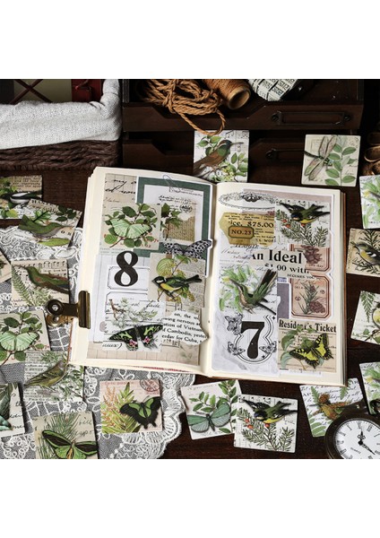 S19660-2 Mr.paper 4 Stil 46 Yaprak/kutu Vintage Çıkartmalar Hayvan Bitki Çiçek Zengin Desen El Kitabı Dıy Dekorasyon Kolaj Kırtasiye (Yurt Dışından) fırsatları