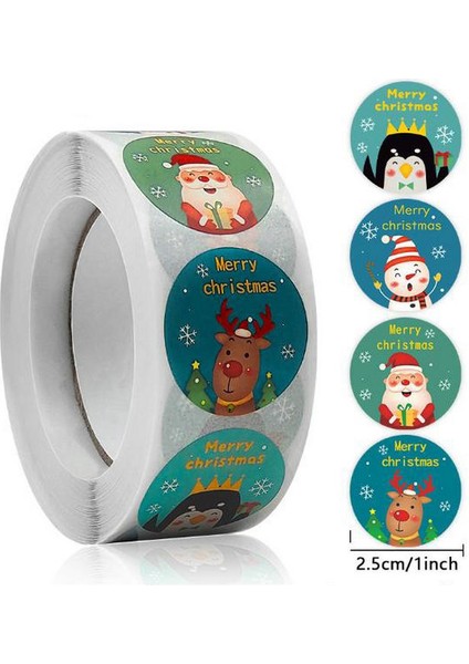 H 50 Adet Noel Hediyesi Çıkartmalar Dekoratif Sızdırmazlık Sticker Merry Christmas Ödül Kendinden Yapışkanlı Etiketler Çocuk Günü Partisi (Yurt Dışından)