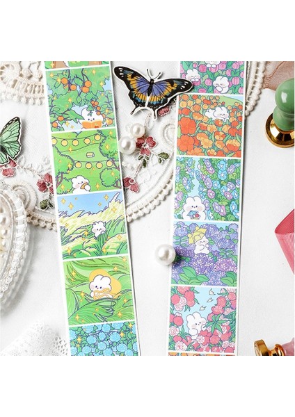B Mr.paper 4 Stilleri 1 Adet/torba Kawaii Hayvanlar Uzun Şeritler Çıkartmalar Sevimli Karikatür Çiçekler Scrapbooking Süslemeleri Kırtasiye Çıkartmalar (Yurt Dışından)
