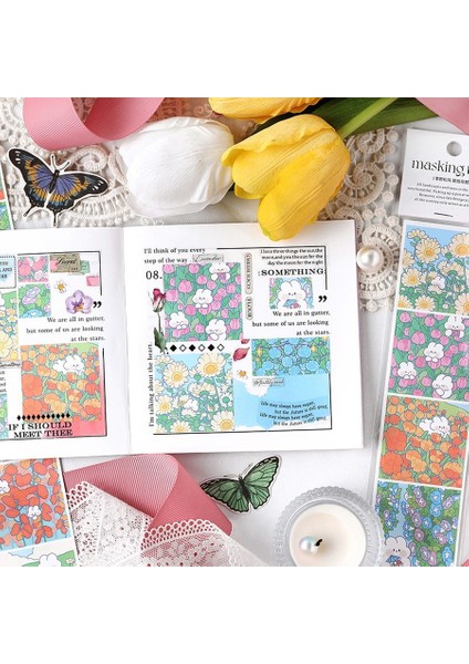 B Mr.paper 4 Stilleri 1 Adet/torba Kawaii Hayvanlar Uzun Şeritler Çıkartmalar Sevimli Karikatür Çiçekler Scrapbooking Süslemeleri Kırtasiye Çıkartmalar (Yurt Dışından)