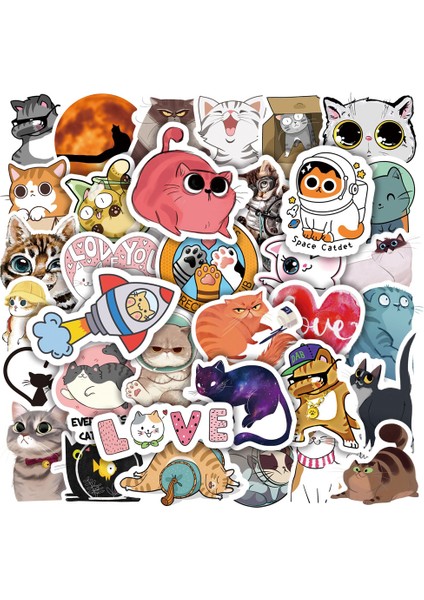 Rastgele 30 Adet 10/30/50 Adet Sevimli Hayvan Kedi Çıkartmaları Estetik Dıy Telefon Laptop Gitar Scrapbooking Günlüğü Karikatür Çıkartma Çocuk Oyuncak (Yurt Dışından)