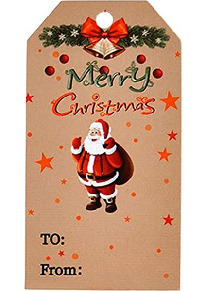QY1427-100PCS 50-100PCS Merry Christmas Etiketler Kraft Kağıt Kartı Hediye Etiketi Dıy Asın Etiketleri Hediye Paketleme Dekor Hediye Kartı Noel Malzemeleri Yanadır (Yurt Dışından)