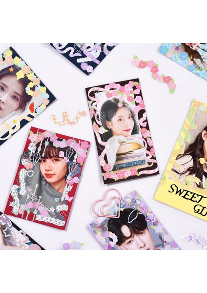 D 1 Sayfalık Romantik Renkli Glitter Lazer Şerit Çiçek Dekoratif Çıkartmalar Sanat Zanaat Kart Yapımı Için Karalama Defteri Dergisi Fotoğraf Albümü (Yurt Dışından) modelleri