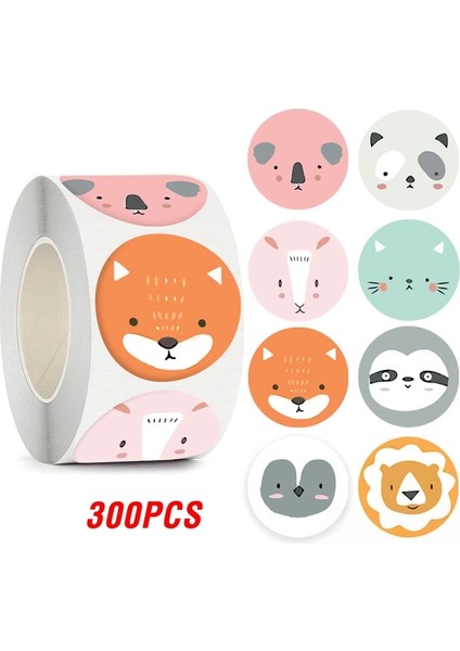 QY2018-300PCS 100-500PCS Sevimli Etiket Çocuklar Için Hayvanlar Yüz Ödül Etiket Sınıf Öğretmeni Malzemeleri Motivasyon Scrapbooking (Yurt Dışından)