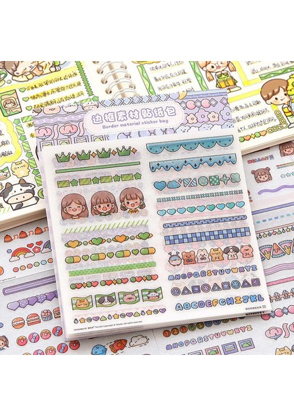 10 Sayfalık Kawaii Sınır Çıkartmalar Dıy Scrapbooking Dergisi Planlayıcısı Dizüstü Süslemeleri Kore Kırtasiye Etiket Endeksi Etiket (Yurt Dışından) modelleri