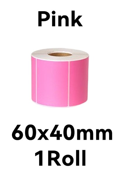 PEMBE-60X40MM 1 Rulo Doğrudan Termal Etiket Renkli Özel Etiket Nakliye Barkodları Kendinden Yapışkanlı Boş Su Geçirmez Termal Etiket Ruloları Yazıcı Için (Yurt Dışından)