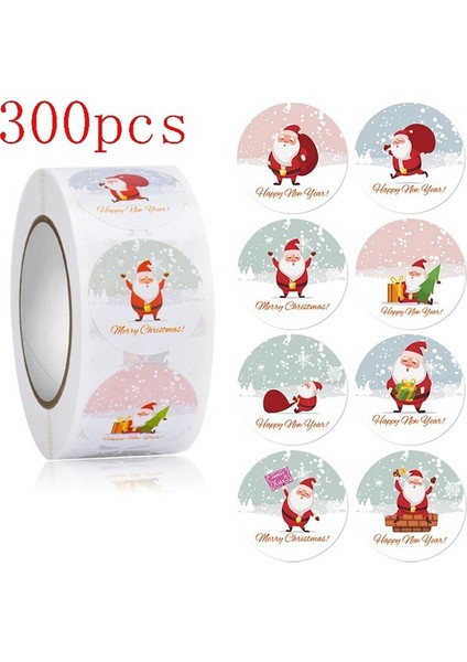 HY2022-113-300PCS 50-500PCS 1 Inç Yuvarlak Ren Arka Plan Merry Christmas Ağacı Elk Çan Farklı Kawaii Çıkartmalar Karalama Defteri Günlük Kaydı Malzemeleri (Yurt Dışından)